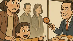 Banc: Mami, cumpără-mi gogoși!