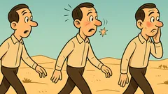 Banc: Un om mergea prin deșert...