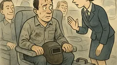 Banc: Un pasager neliniștit întreabă stewardesa