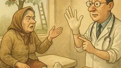 Banc: Vine o bătrână la doctor...