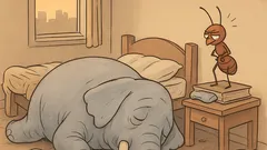 Banc: Un elefant și o furnică împreună…